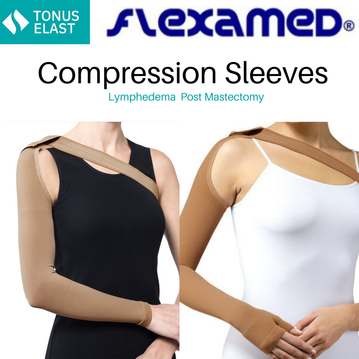 Compression Arm Sleeve with Gauntlet, Lymphedema Post-Op Support
