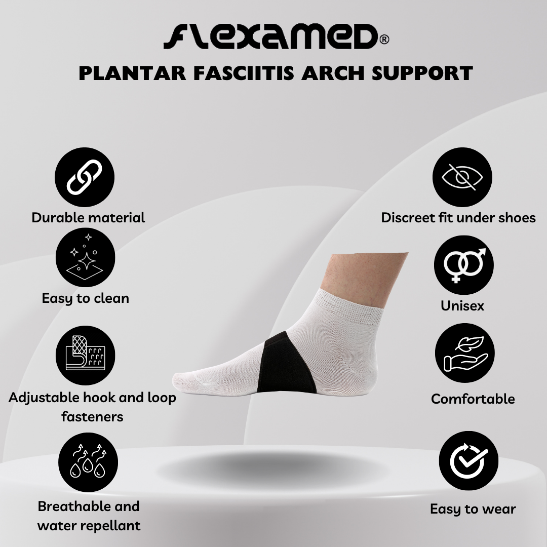 FlexaMed Plantar Fasciitis Arch Support w/ PORON Cushion (Pair) | Made in the USA