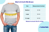 FlexaMed Men's 6" Wide Rib Belt | Injured rib cage, broken rib pain. The Men's Universal 6" Wide Rib Belt is designed to offer support for injured ribs or strained muscles in the chest or upper back, and helps make breathing, coughing and body movement more comfortable. Use for treatment of fractured, injured or broken ribs, sternum, middle and upper back support Superior power elastic and Velcro strips ensure positive closure and adjustment Measure around rib cage for a proper fit.  Measure around ribs