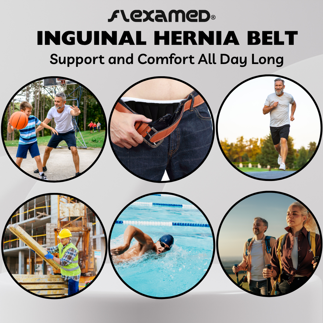 FlexaMed Inguinal Hernia Groin Belt | Made in the USA | Left, Right or Bilateral Inguinal Hernia Compression