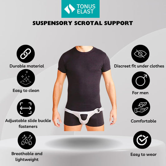 Tonus Elast Suspensory Scrotal Support | For Enlarged Scrotum, Hydrocele, Prostate and Vasectomy Relief
