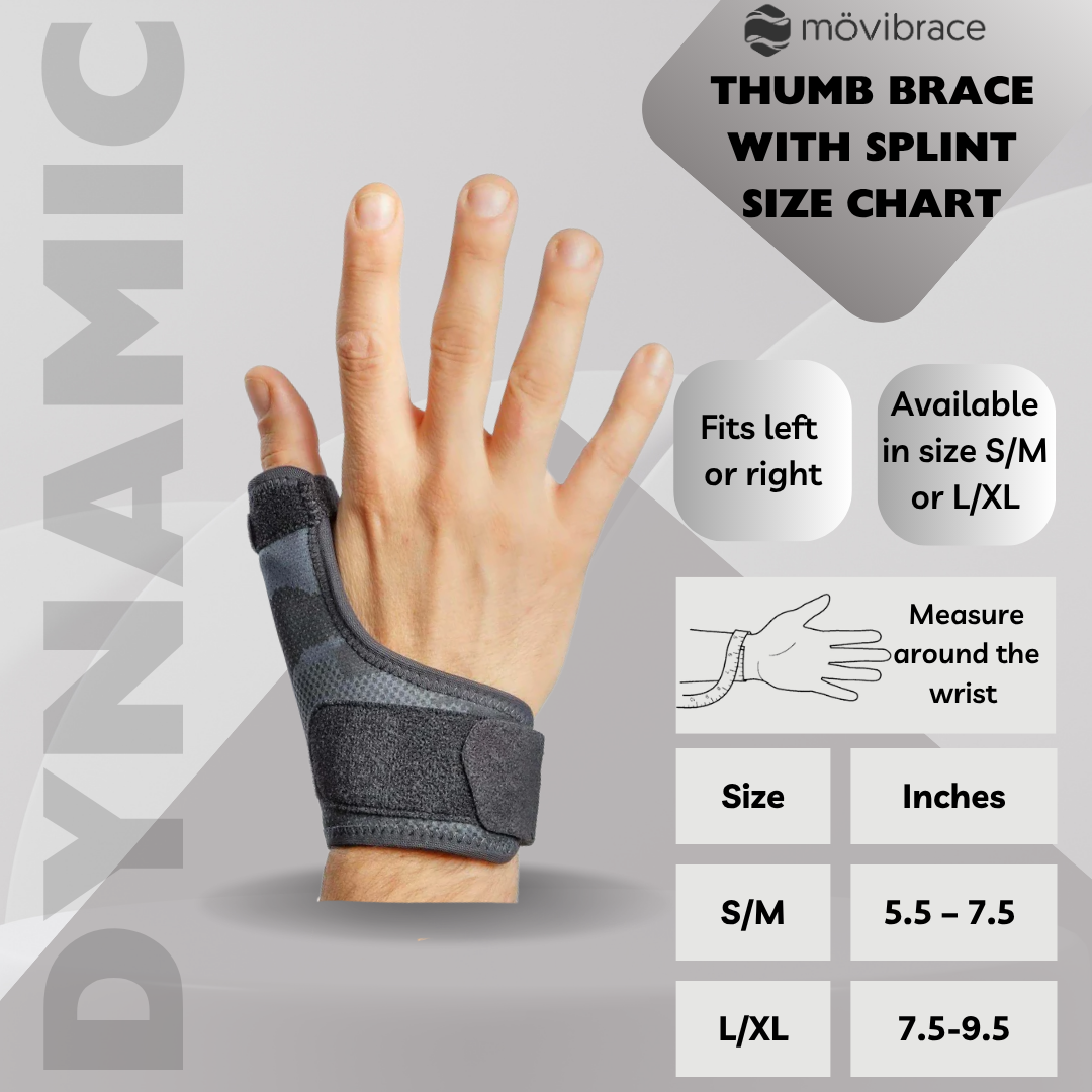 Movibrace Thumb Brace | For Left or Right Hand (L/XL)