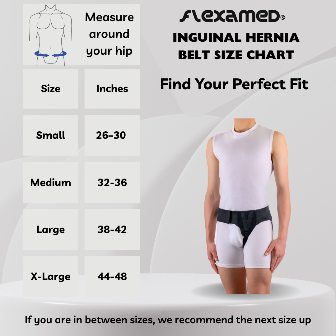 FlexaMed Inguinal Hernia Groin Belt | Made in the USA | Left, Right or Bilateral Inguinal Hernia Compression