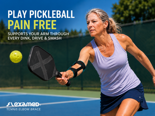 FlexaMed Counterforce Tennis & Golf Elbow Brace – Forearm Support Strap with Compression Pad for Tennis Elbow, Golfer’s Elbow & Tendonitis Pain Relief – Pickleball, Gym & Weightlifting