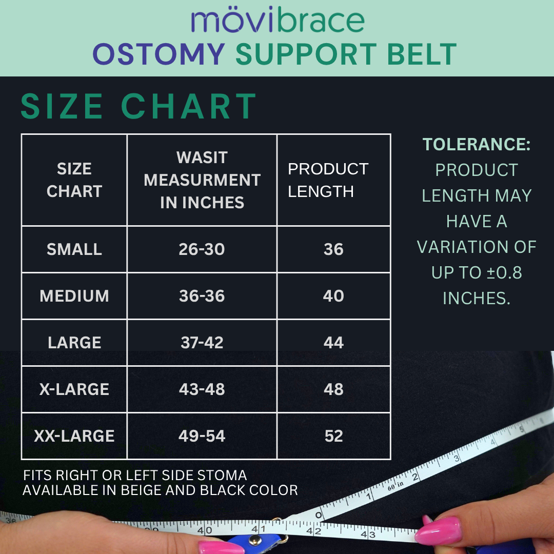 Mövibrace Ostomy Belt – Abdominal Support Belt for Colostomy & Ileostomy Surgery