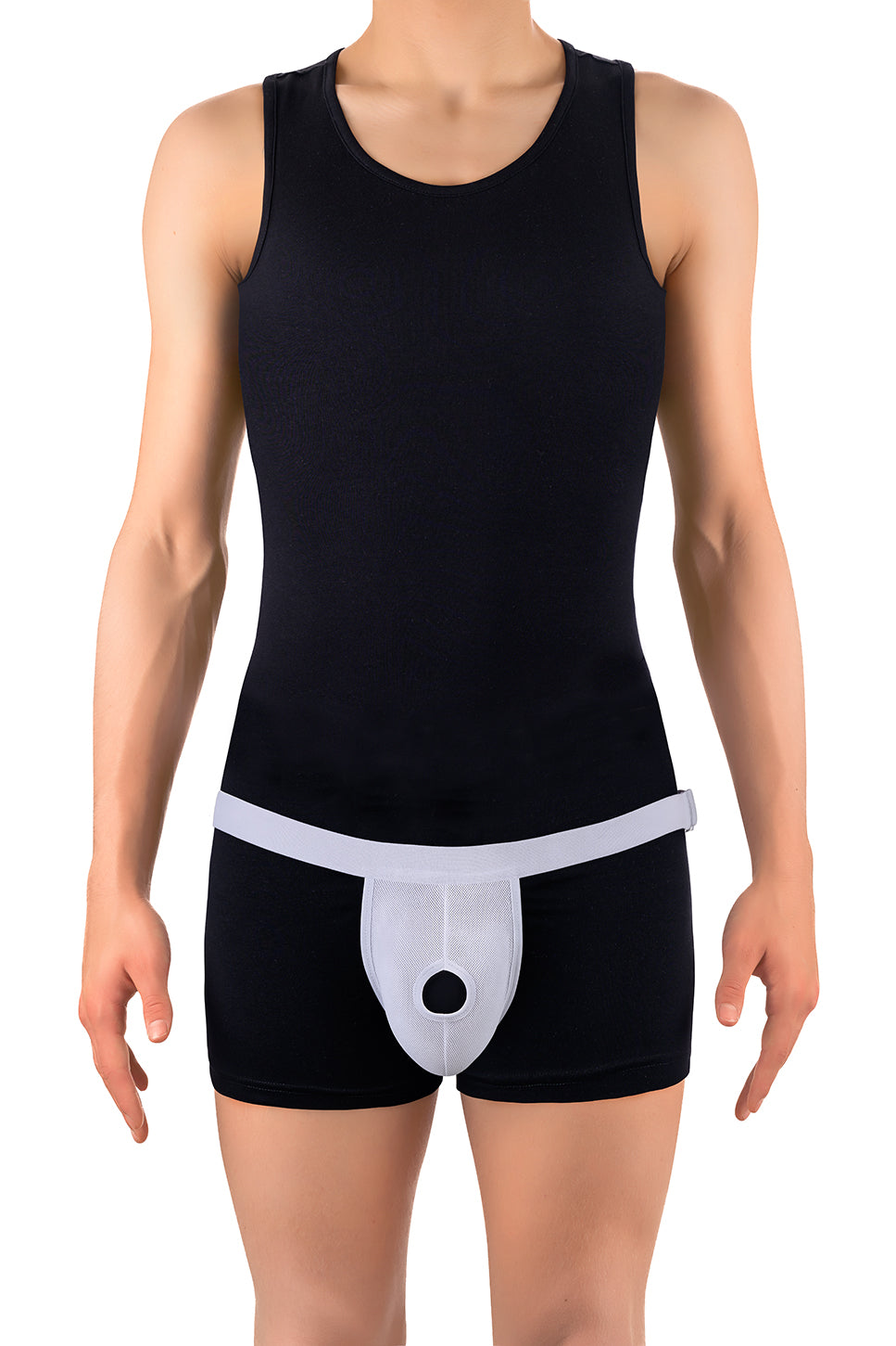Flexamed Hernia Gear Suspensory Scrotal Support | For Enlarged Scrotum, Hydrocele, Prostate and Vasectomy Relief | With or Without Leg Straps