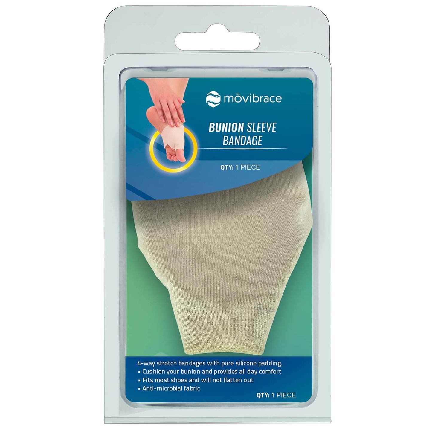 MoviBrace Bunion Sleeve Bandage with Silicone Padding
