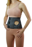 Abdominal ostomy belt for post-operative care after colostomy or ileostomy surgery. Adjustable ring hole around the stoma (diameter 3.14 in.), supports your urostomy or colostomy bag by holding it up against your body, preventing it from pulling and weighing down your stoma.   Mövibrace Abdominal Ostomy Belt for Post-Operative Care after Colostomy or Ileostomy Surgery
