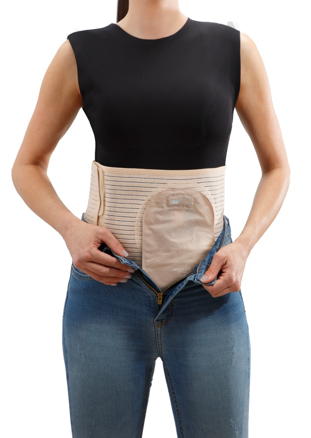 Movibrace Ostomy Belt Belt height 8 inches - fits right or left stoma Ribbed fabric prevents wrinkling and bunching Breathable material with sweat management qualities Hook and loop straps make it easy to wear, provide ample adjustability and compression. Adjustable for use on either left or right side Unisex - For use by men or women. Mövibrace Abdominal Ostomy Belt for Post-Operative Care after Colostomy or Ileostomy Surgery