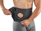 Belt height 8 inches - fits right or left stoma Ribbed fabric prevents wrinkling and bunching Breathable material with sweat management qualities Hook and loop straps make it easy to wear, provide ample adjustability and compression. Adjustable for use on either left or right side Unisex - For use by men or women