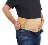 Mövibrace Abdominal Belt for Hanging Belly, Weak Abdominal and Lower Back Muscles. Ideal support for hanging belly, weak abdominal and lower back muscles due to injury, inactivity, abdominal and lower back surgery Recommended for pendulous abdomen, panniculus, postparum recovery, hanging skin or excess stomach fat,  unisex.  Movibrace Strong support for Pannus Stomach, Hanging Belly. Lower Back Support.  Front Height  8.5"  Back Height 6.5" Fits Medium -30-36, Large 36-42"  XL 42-48", XXL 48-54" unisex fit