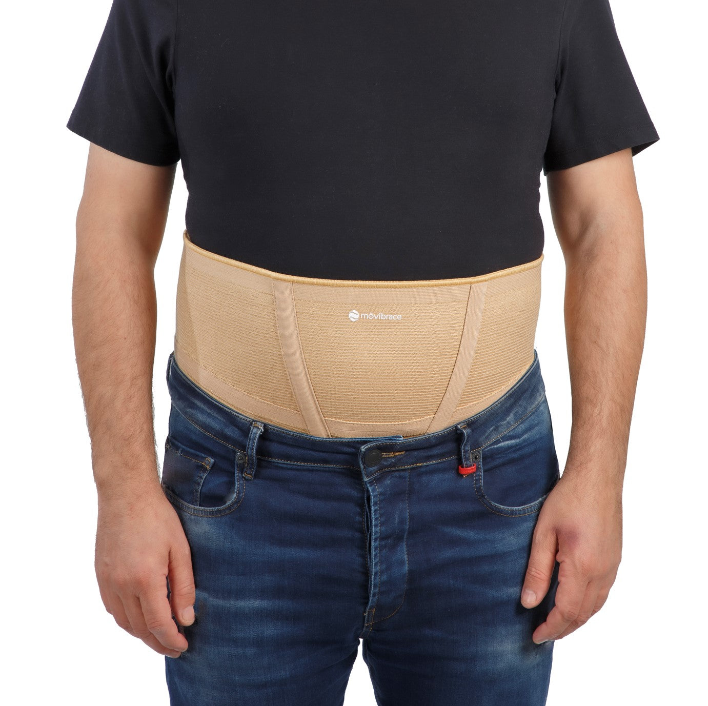 Mövibrace Abdominal Belt for Hanging Belly, Weak Abdominal and Lower Back Muscles. Ideal support for hanging belly, weak abdominal and lower back muscles due to injury, inactivity, abdominal and lower back surgery Recommended for pendulous abdomen, panniculus, postparum recovery, hanging skin or excess stomach fat, unisex. Movibrace Strong support for Pannus Stomach, Hanging Belly. Lower Back Support. Front Height 8.5" Back Height 6.5" Fits Medium -30-36, Large 36-42" XL 42-48", XXL 48-54" unisex fit