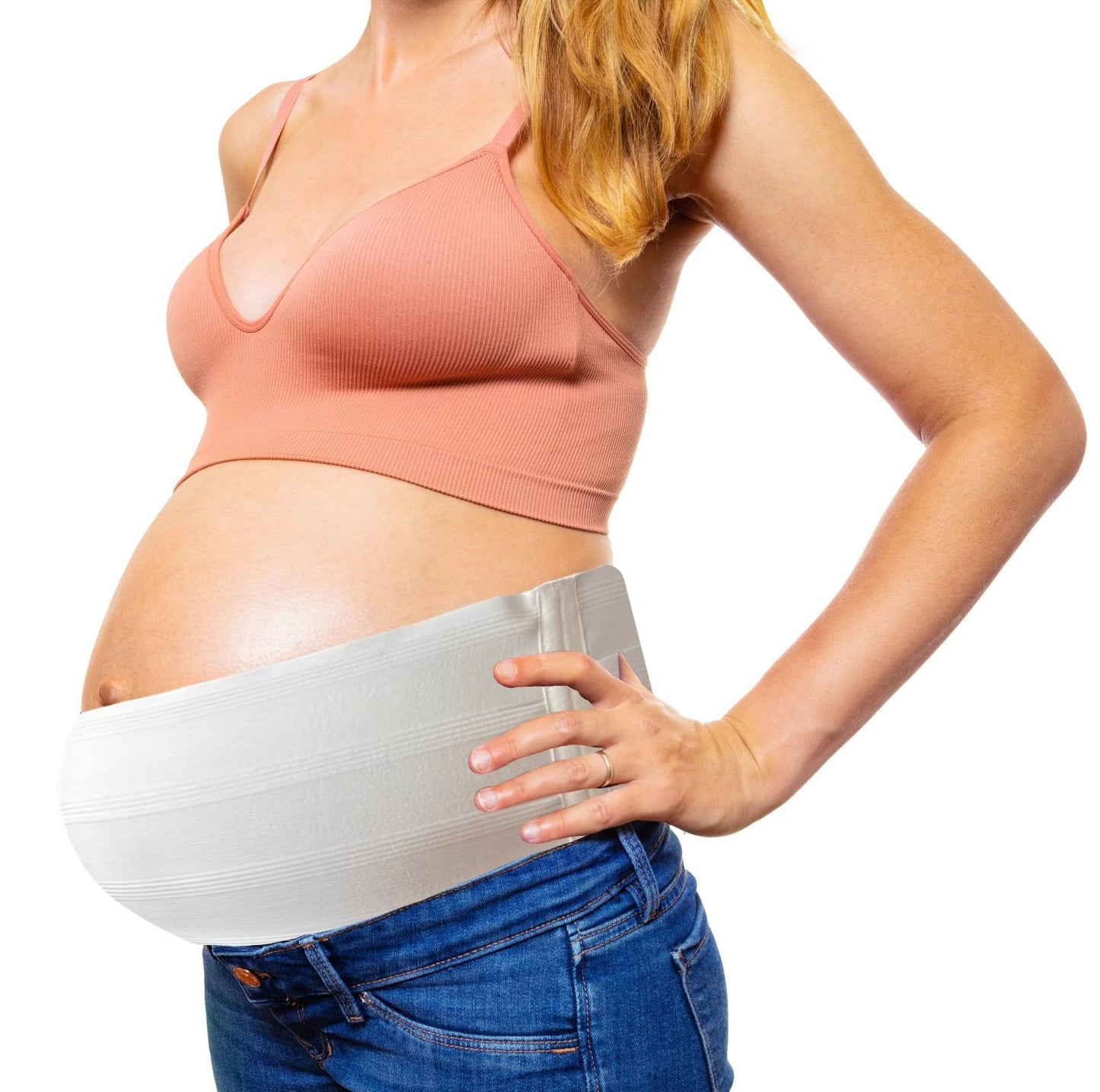 FlexaMed MaternaBelt preganancy support belt is one of our most popular abdominal and lower back pregnancy support belts. It's specifically designed to alleviate lower back pain and discomfort due to pregnancy by supporting the lumbar and abdominal regions. The MaternaBelt - Stretch promotes correct posture and balance allowing you to maintain an active lifestyle. It also helps reduce the risk of stretch marks. A side Velcro adjustment allows for proper fit at all stages of pregnancy. Soft, flexible fabric.