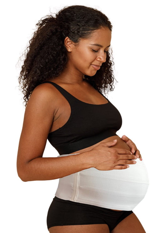 FlexaMed MaternaBelt preganancy support belt is one of our most popular abdominal and lower back pregnancy support belts. It's specifically designed to alleviate lower back pain and discomfort due to pregnancy by supporting the lumbar and abdominal regions. The MaternaBelt - Stretch promotes correct posture and balance allowing you to maintain an active lifestyle. It also helps reduce the risk of stretch marks. A side Velcro adjustment allows for proper fit at all stages of pregnancy. Soft, flexible fabric.