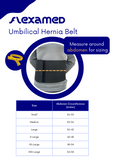 FlexaMed Umbilical Navel Hernia Belt - 6, 8 or 10 Inch Width - Black or White | Made in USA