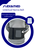 FlexaMed Umbilical Navel Hernia Belt - 6, 8 or 10 Inch Width - Black or White | Made in USA