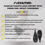 FlexaMed Plantar Fasciitis Arch Support w/ PORON Cushion (Pair) | Made in the USA