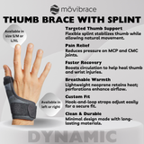 Movibrace Thumb Brace | For Left or Right Hand (L/XL)