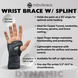 Mövibrace Dynamic Wrist Splint Brace - Available in Right or Left