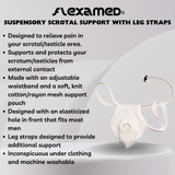 Flexamed Hernia Gear Suspensory Scrotal Support | For Enlarged Scrotum, Hydrocele, Prostate and Vasectomy Relief