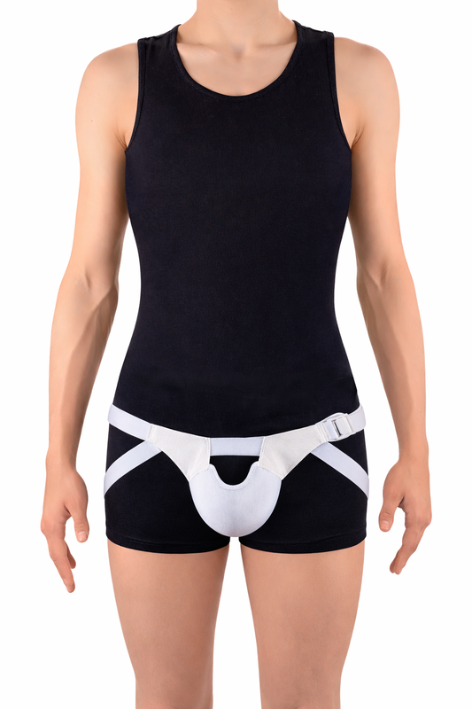 FlexaMed Suspensory Scrotal Support with or without Leg Straps | For Enlarged Scrotum, Hydrocele, Prostate and Vasectomy Relief