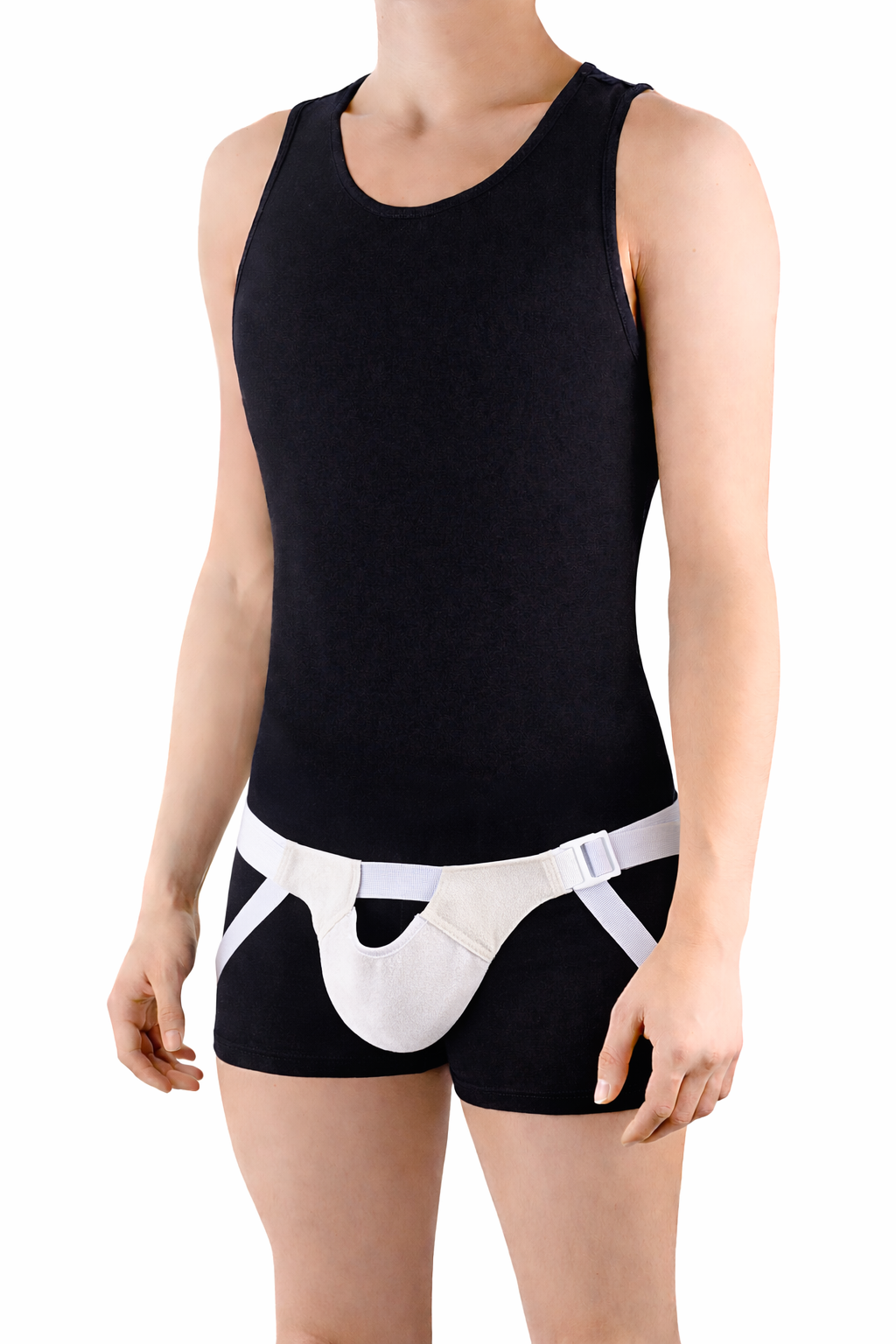 FlexaMed Suspensory Scrotal Support with or without Leg Straps | For Enlarged Scrotum, Hydrocele, Prostate and Vasectomy Relief