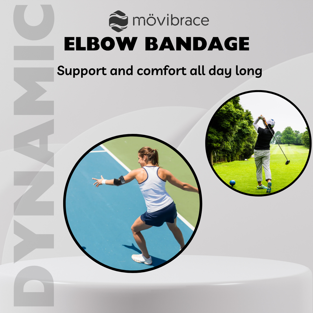 Movibrace Elbow Compression Bandage, One Size Fits 9-13 inch