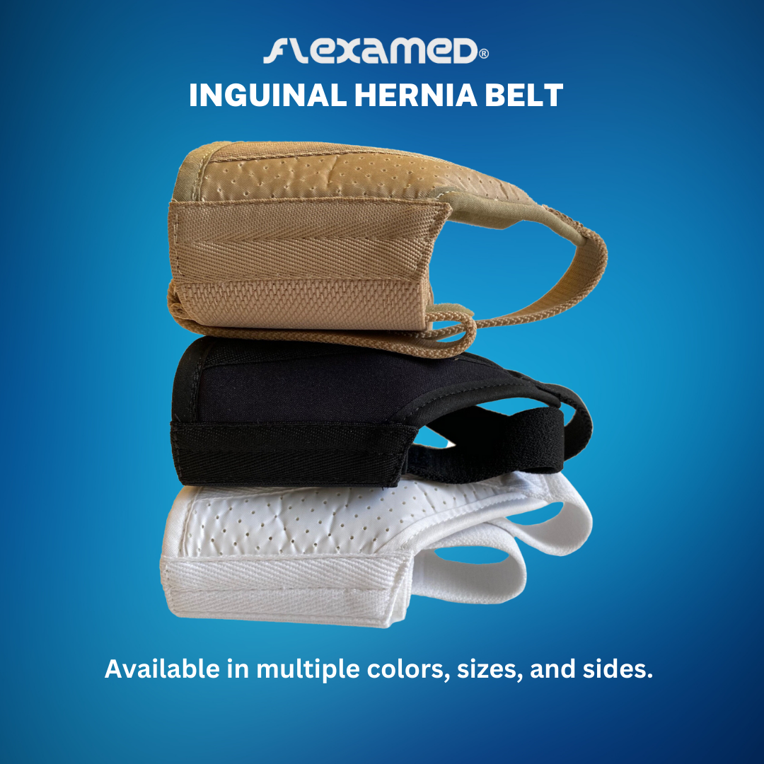 FlexaMed Inguinal Hernia Groin Belt | Made in the USA | Left, Right or Bilateral Inguinal Hernia Compression