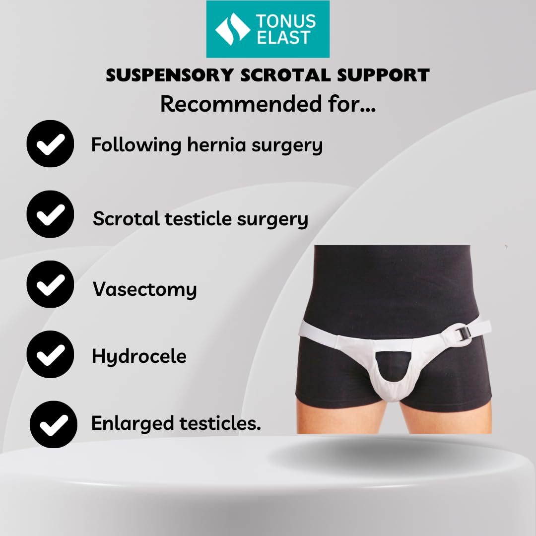 Tonus Elast Suspensory Scrotal Support | For Enlarged Scrotum, Hydrocele, Prostate and Vasectomy Relief