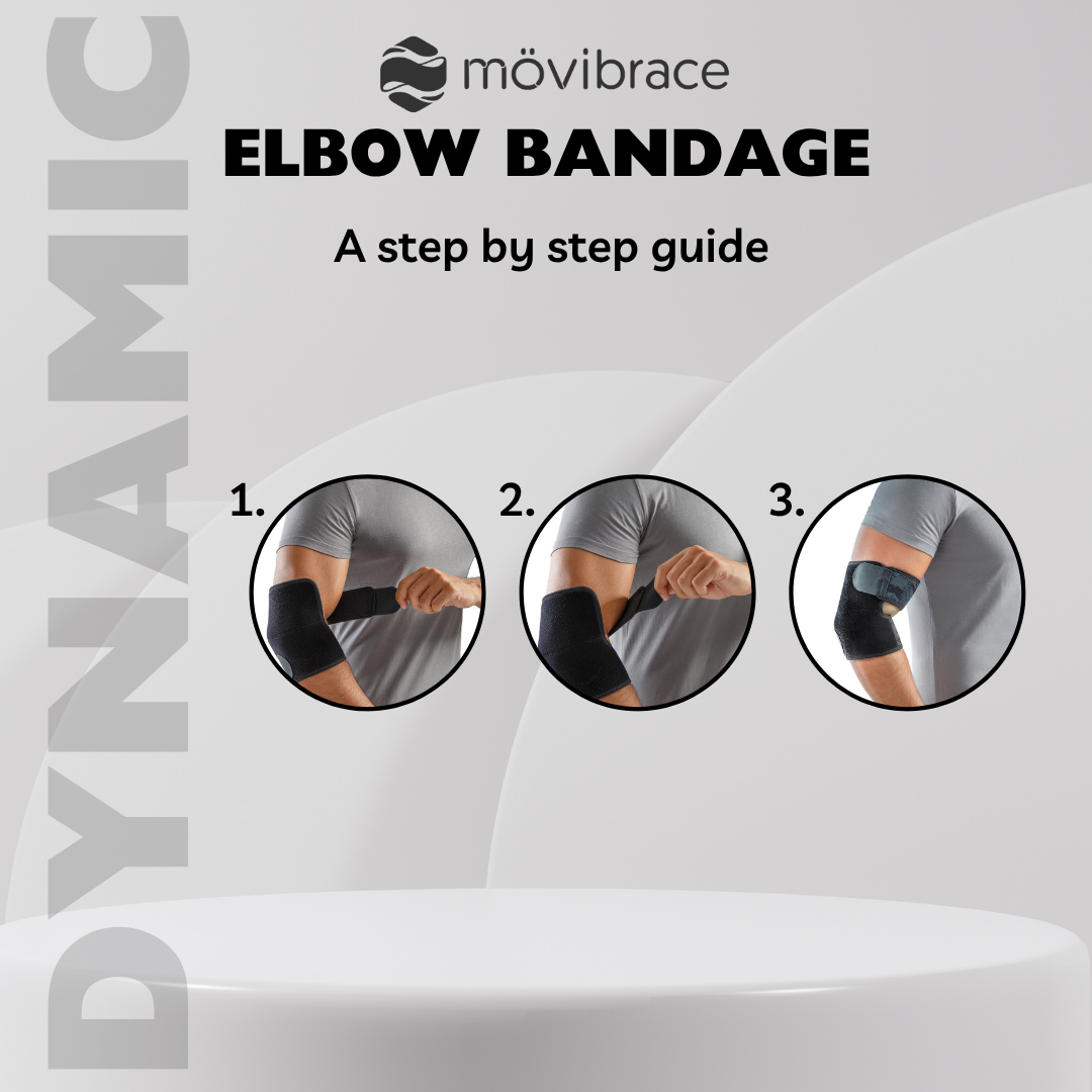 Movibrace Elbow Compression Bandage, One Size Fits 9-13 inch