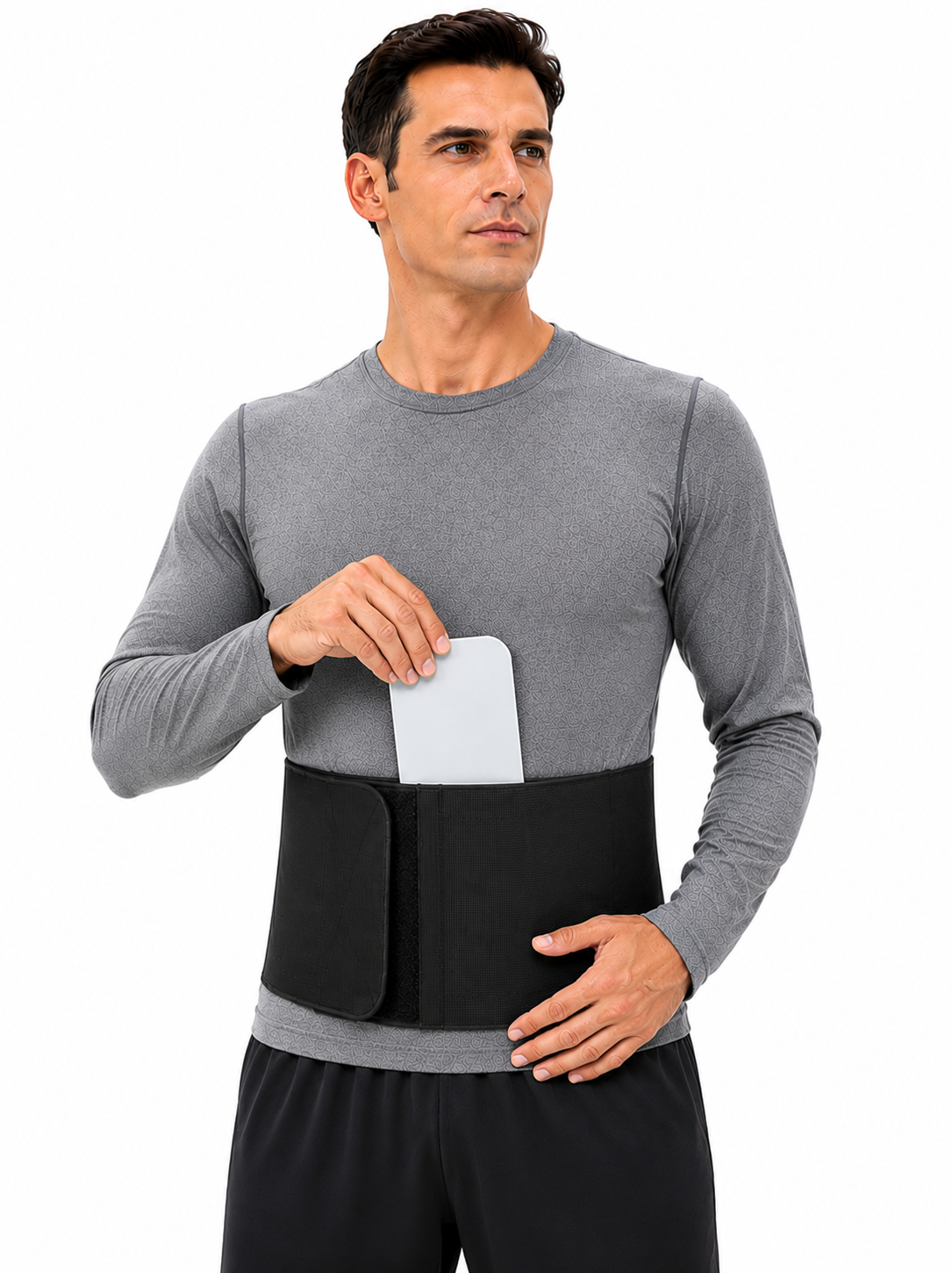 FlexaMed Umbilical Navel Hernia Belt - 6, 8 or 10 Inch Width - Black or White | Made in USA