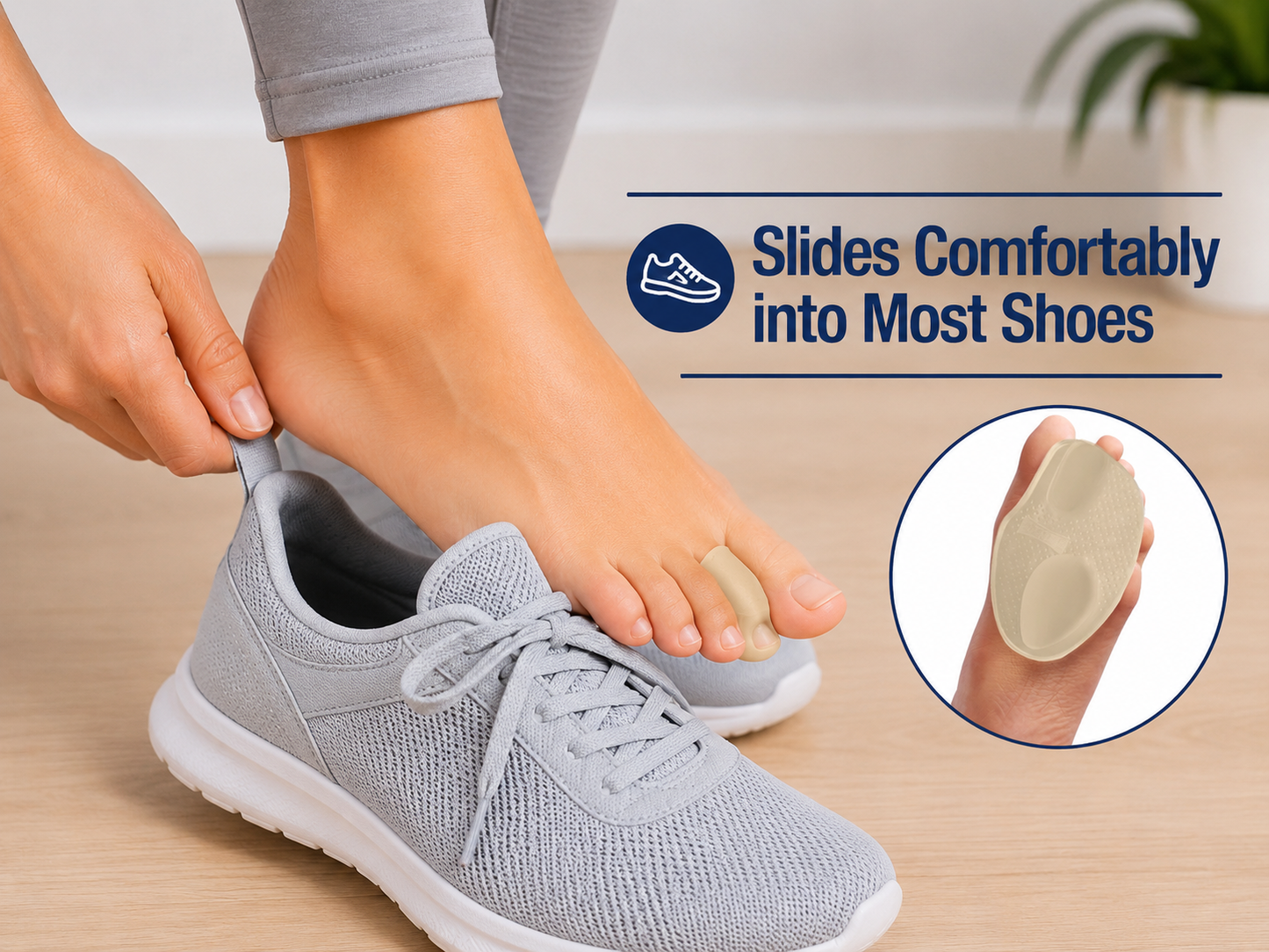 Uriel Hallux Valgus Bunion Separator Cushions | Silicone Toe Separator and Metatarsal Support Combination | Return toe to natural position