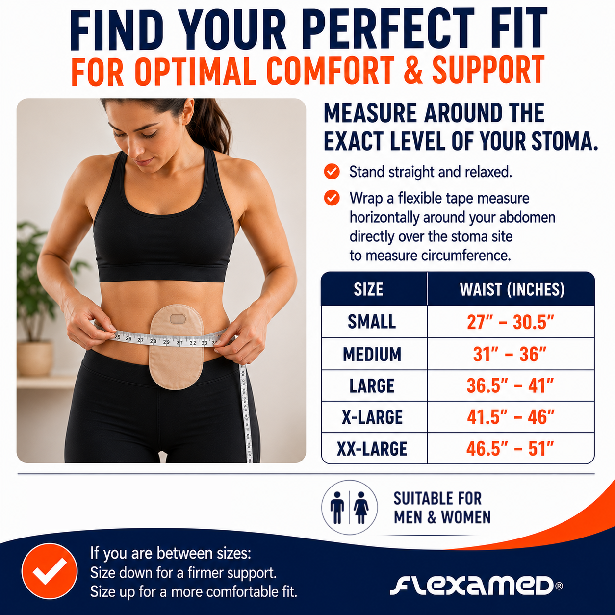 FlexaMed Ostomy Belt – Adjustable Ostomy Pouch Support Belt for Men & Women