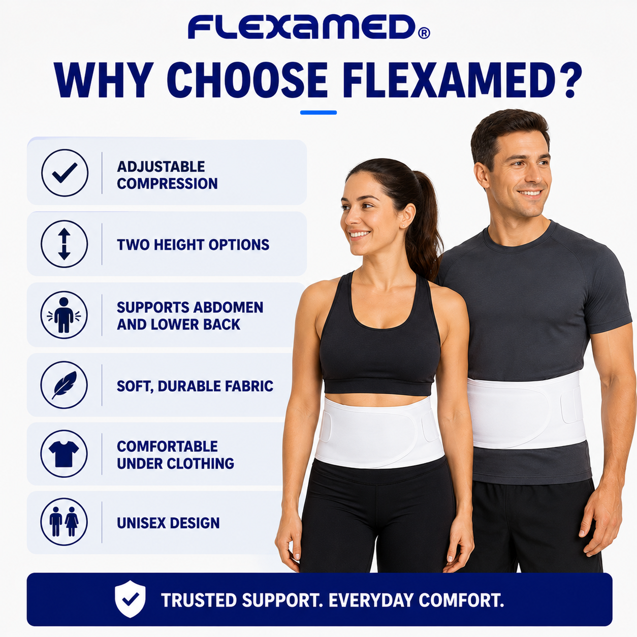 FlexaMed Abdominal Binder & Lumbar Support Brace