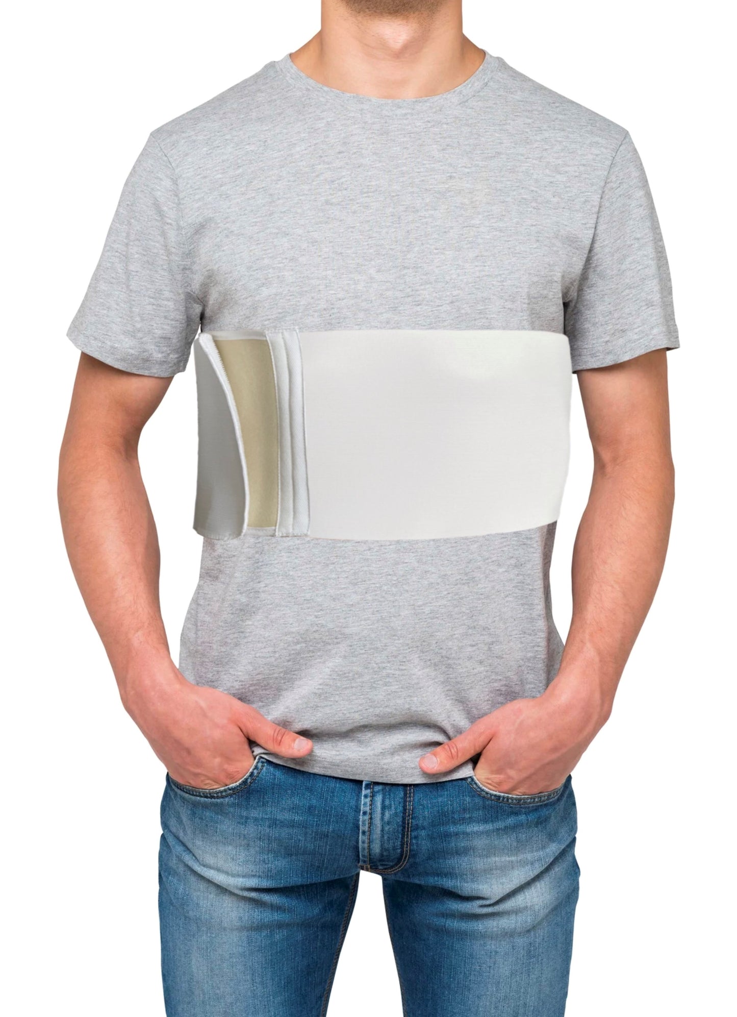FlexaMed Men's 6 or 8 Inch Wide Rib Belt | Injured, bruised rib cage, broken rib pain