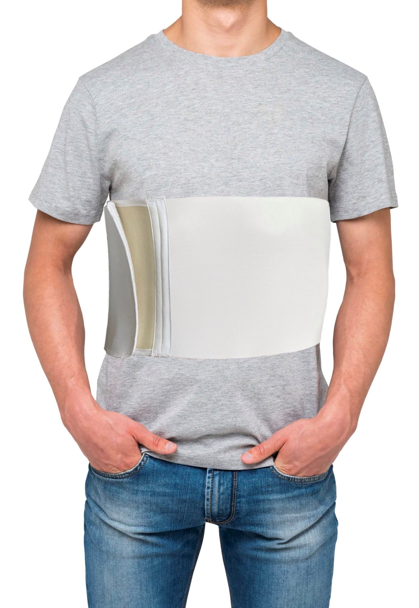 Wounded Rib FlexaMed Men's 6 or 8 Inch Wide Rib Belt | Injured, bruised rib cage,
