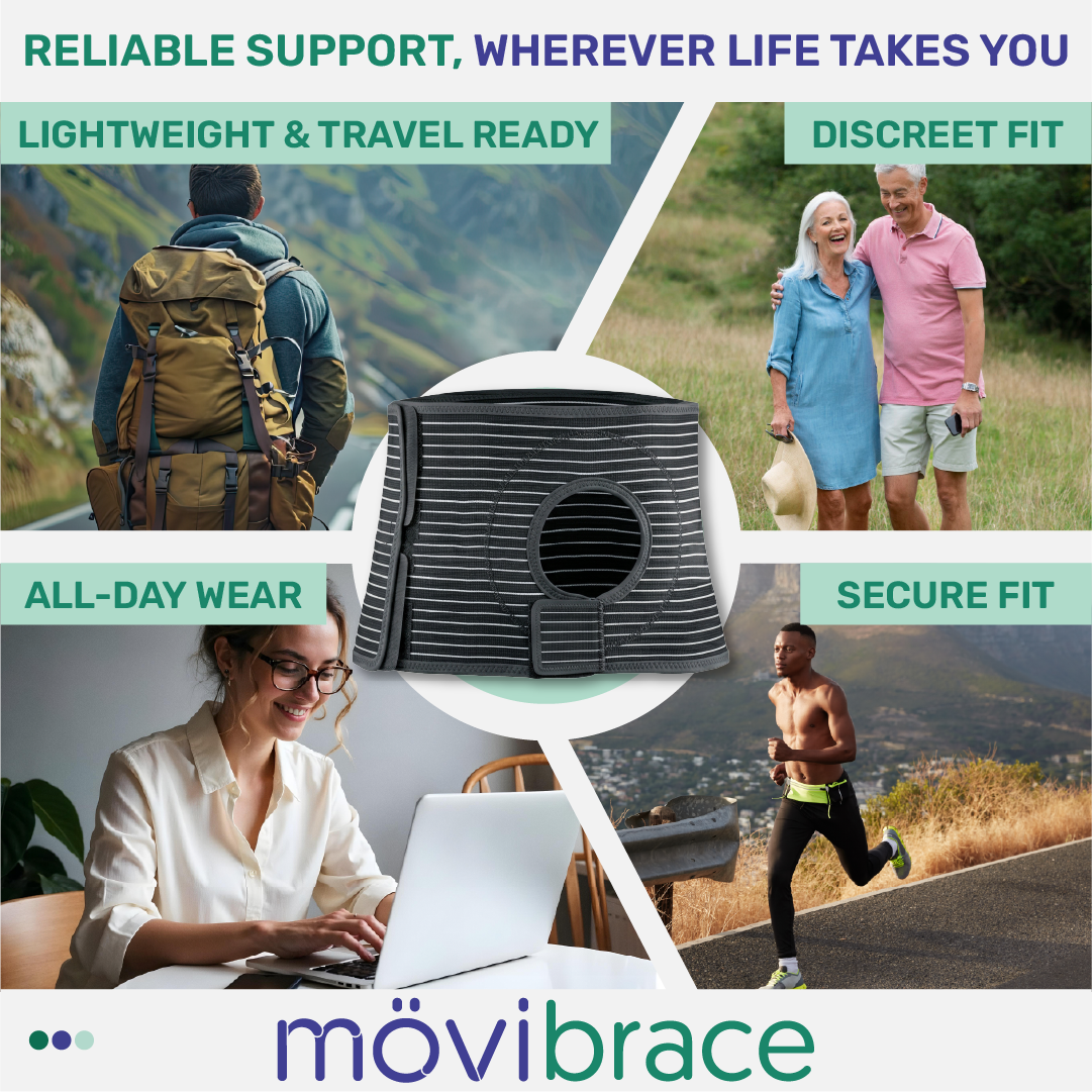 Mövibrace Ostomy Belt – Abdominal Support Belt for Colostomy & Ileostomy Surgery