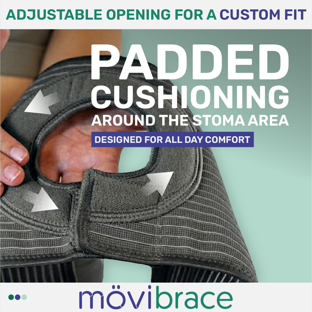Mövibrace Ostomy Belt – Abdominal Support Belt for Colostomy & Ileostomy Surgery