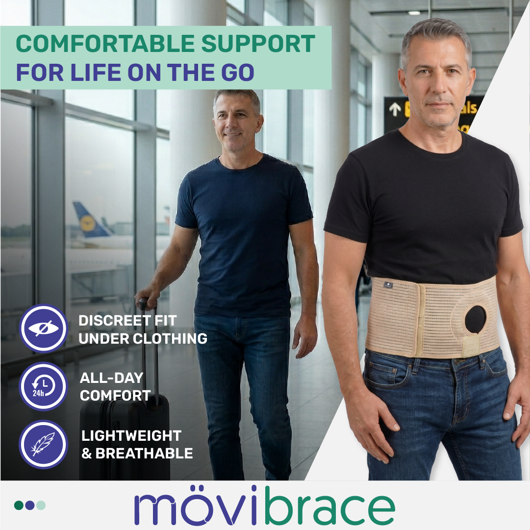 Mövibrace Ostomy Belt – Abdominal Support Belt for Colostomy & Ileostomy Surgery