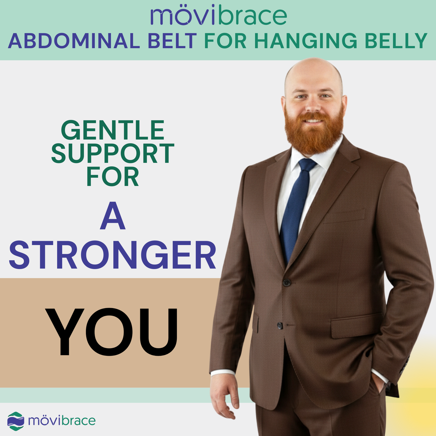 Movibrace Abdominal Binder for Hanging Belly & Panniculus – Adjustable Compression Support Belt with Lower Back Support