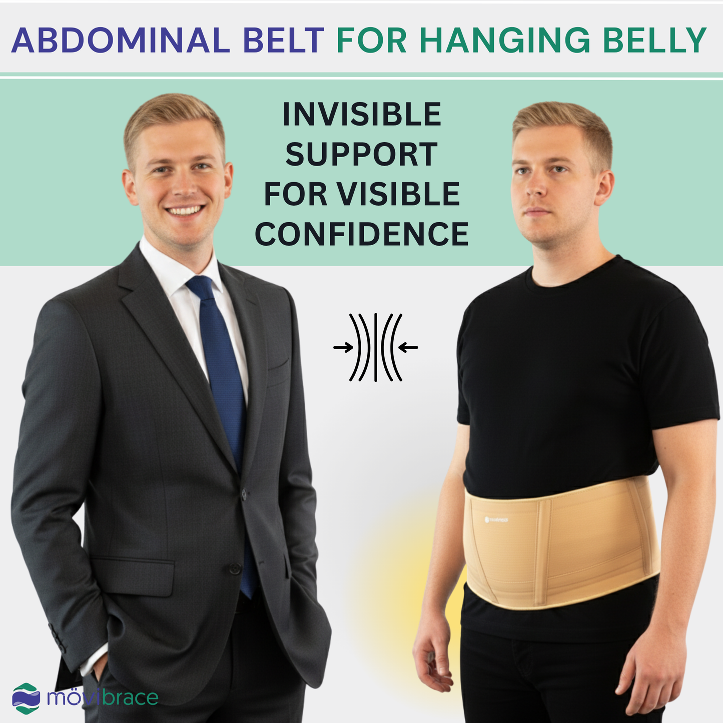 Movibrace Abdominal Binder for Hanging Belly & Panniculus – Adjustable Compression Support Belt with Lower Back Support
