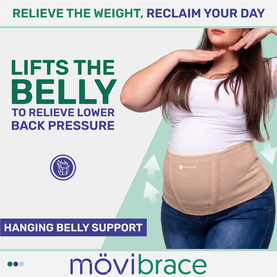 Movibrace Abdominal Binder for Hanging Belly & Panniculus – Adjustable Compression Support Belt with Lower Back Support