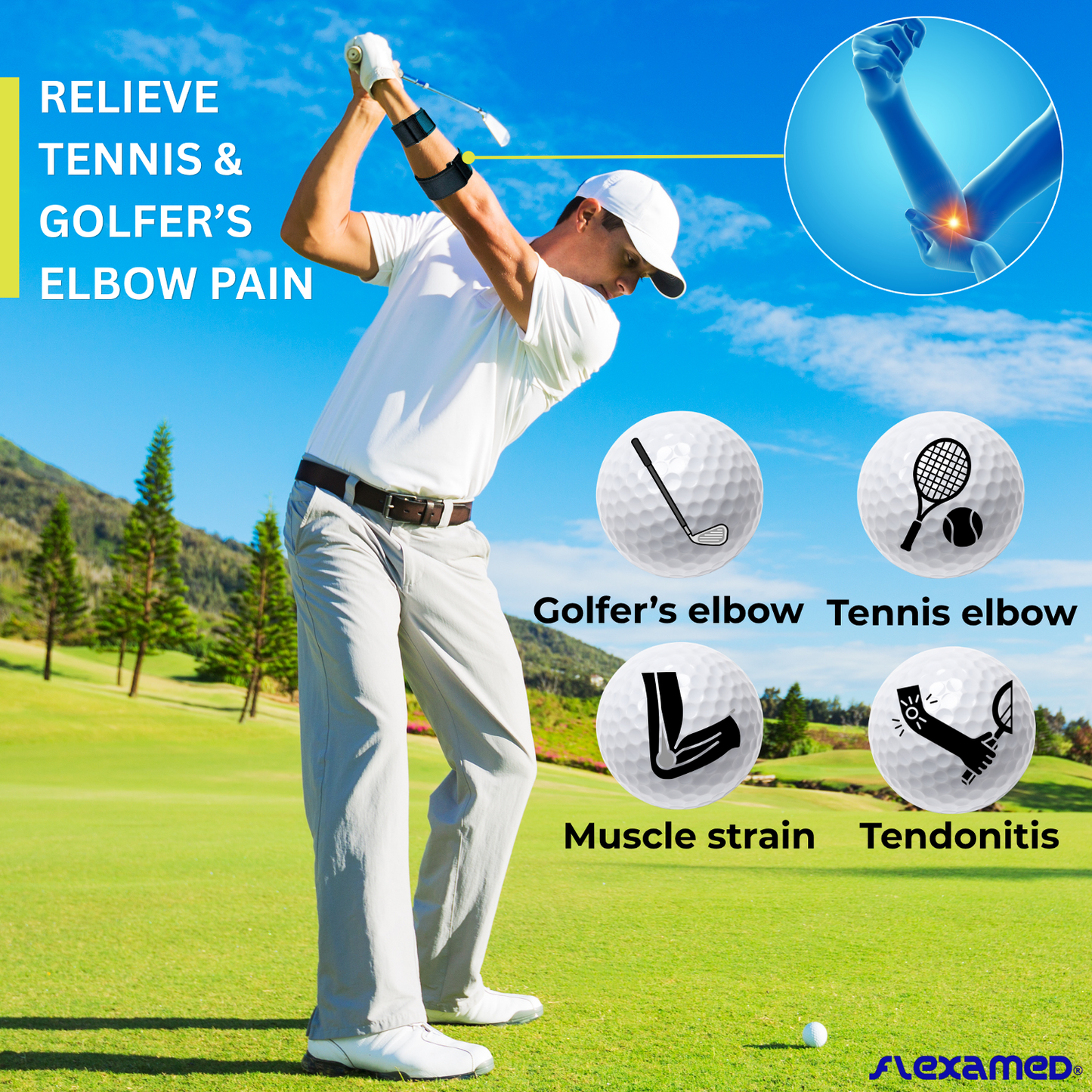 FlexaMed Tennis and Golfer's Elbow Splint