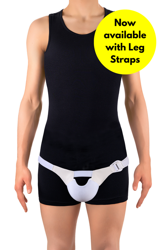 FlexaMed Suspensory Scrotal Support with or without Leg Straps | For Enlarged Scrotum, Hydrocele, Prostate and Vasectomy Relief
