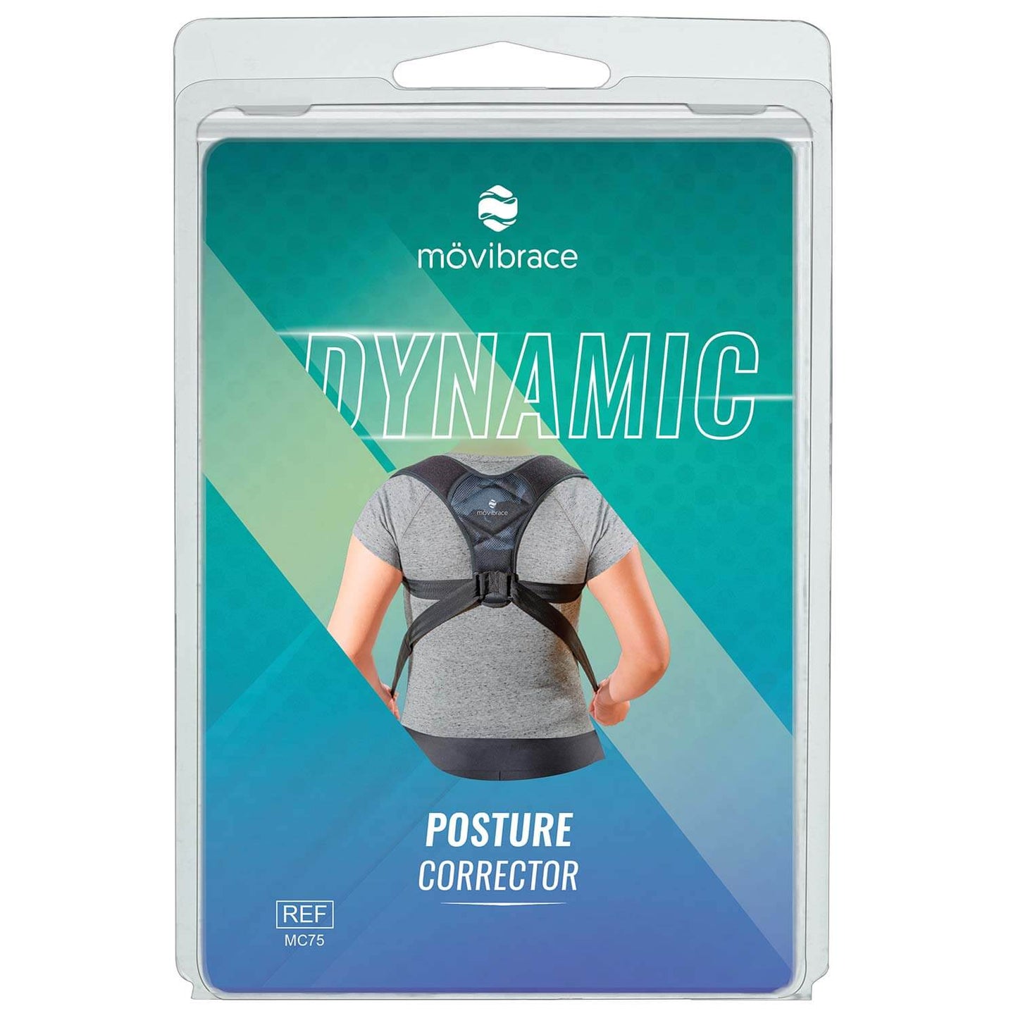 MOVIBRACE Posture Corrector Back Support Brace, Adjustable Shoulder Support, Black