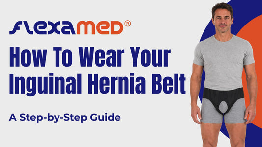 FlexaMed Inguinal Hernia Support Belt – Adjustable Groin Support Truss for Men & Women (Left, Right or Double Support)