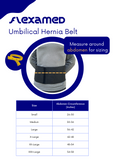 FlexaMed Umbilical Navel Hernia Belt with Compression Pad - 6, 8 or 10 Inch Width - Black | Made in USA