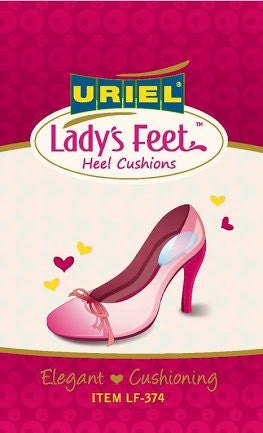 Uriel Lady's Silicone Heel Cushions for High-Heeled Shoes give your heels protection and comfort from everyday stress This heel cushion is provides extra comfort and support to protect your heel from the impact of walking The tapered edge allows for comfortable wear in almost any shoe Four-way stretch fabric reduces friction and heat build-up that can cause blisters and calluses 100% silicone gel - Sold as a pair