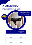 Maintain your active lifestyle, Constant adjustable pressure, Easy on and off, relief from reducible inguinal hernia.  Removable foam pad inside of pocket for added compression.  Mesure around hips for sizing.  Small 26-30, Medium 32-36, Large 38-42, XL 44-48