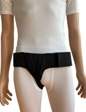FlexaMed Inguinal Hernia Groin Belt Black | Made in the USA | Left, Right or Bilateral Inguinal Hernia Compression.  Measure widest part of your hips. Small 26-30, Medium 32-36, Large 38-42, XL 44-48